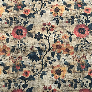 LINHO ESTAMPADO ROMANCE FLORAL - 1000TONS - PREÇO DE 1,0 X 1,35 MT