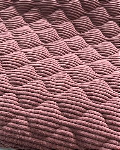 TECIDO MATELASSADO VELUDO COTELE ROSA ANTIGO QUILT DUNAS C/ ESPUMA - PREÇO DE 0,50 X 1,40