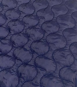 TECIDO MATELASSADO NYLON PUFFER AZUL MARINHO QUILTING DUNAS - 1,00 X 1,40 MT