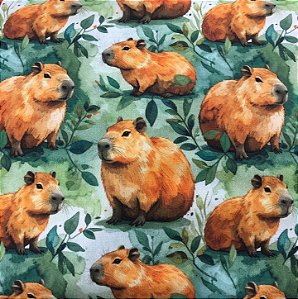 TECIDO DIGITAL 100% ALGODÃO CAPIVARA - PREÇO DE 0,50 x 1,50MT