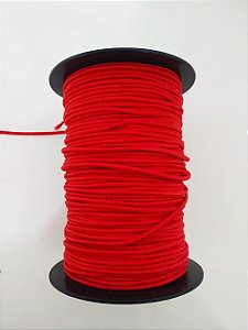 ELÁSTICO PARA MÁSCARA ROLIÇO COR VERMELHO 2,0MM ROLO COM 100 METROS