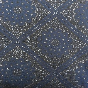 TECIDO 100% ALGODÃO IGARATINGA - BANDANA AZUL MARINHO - 0,50M X 1,50M