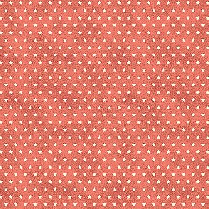 TECIDO 100% ALGODÃO FABRICART - ESTRELINHA CORAL ESCURO - PREÇO DE 0,50 x 1,50MT