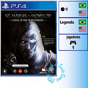 Terra Média Sombras de Mordor Game of the Year - PS4 - Novo