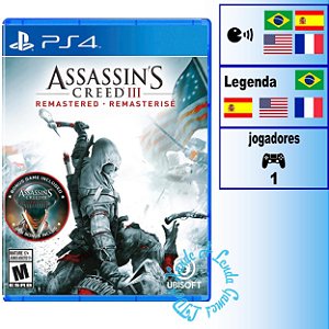 Assassin's Creed III Remasterizado - PS4 - Novo