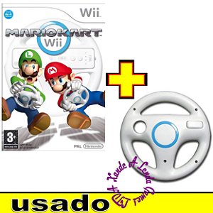 Wii Wheel Branco + Mario Kart - Wii - Usado [sem caixa]