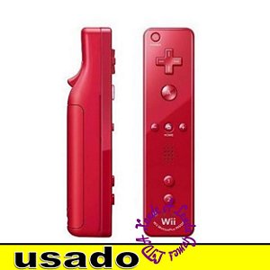 Controle Wiimote Motion Plus Vermelho + Capa de Silicone - Usado