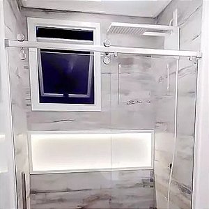 Box Elegance F1 200 com tubo oblongo Cromado - Idea Glass