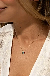 Colar Horizonte Azul - Banho em Ouro 18k