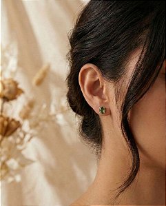 Brinco Alvorecer Berilo 5x7 | Banho Ouro 18k