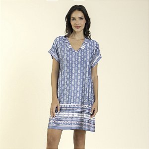 Camisão Feminino Curto Azul Maruru