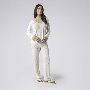 Pijama Feminino Longo Brisa com Renda
