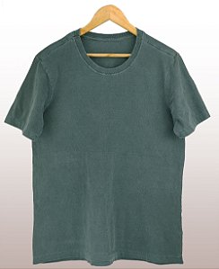 Camiseta Masculina Estonada Lisa Algodão Musgo