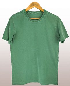 Camiseta Masculina Estonada Lisa Algodão Verde