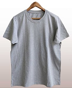 Camiseta Masculina Pré-encolhida Lisa Algodão Mescla
