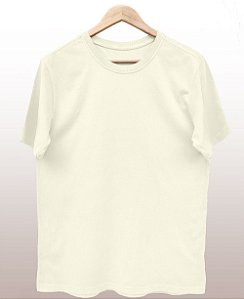 Camiseta Masculina Pré-encolhida Lisa Algodão Marfim