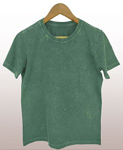 Camiseta Masculina Marmorizada Lisa Algodão Musgo
