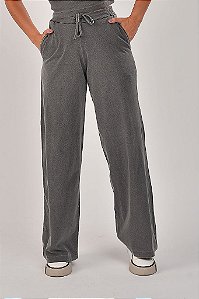Calça Feminina Pantalona Estonada M/Malha Chumbo