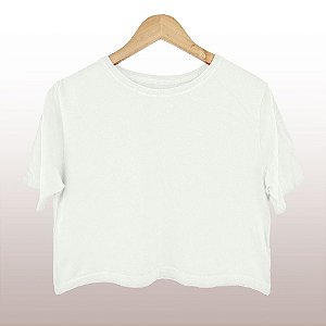 Cropped Camiseta Feminina Estonada Lisa Off White