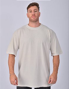 Camiseta Oversized Masculina Estonada Malha Off White
