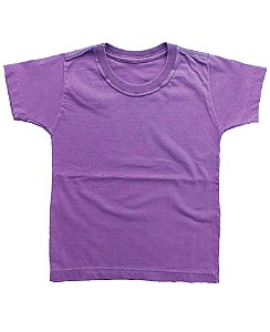 Camiseta Infantil Estonada Lisa Algodão Lilás