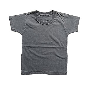 Camiseta Infantil Estonada Lisa Algodão Cinza Chumbo
