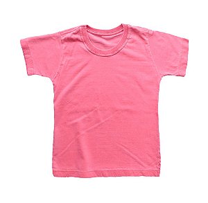 Camiseta Infantil Estonada Lisa Algodão Salmão