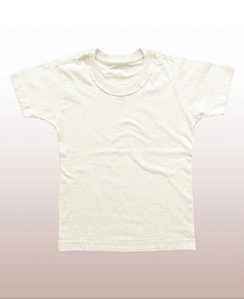 Camiseta Infantil Pré-Encolhida Lisa Algodão Marfim