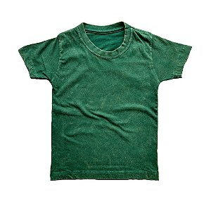 Camiseta Infantil Marmorizada Lisa Algodão Musgo