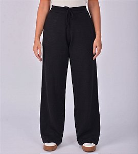 Calça Feminina Pantalona Amaciada M/Malha Preta