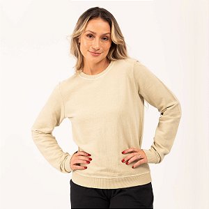 Blusa Feminina de Moletom Estonado Algodão Palha