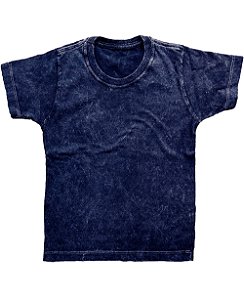 Camiseta Infantil Marmorizada Lisa Algodão Marinho