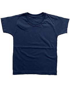 Camiseta Infantil Pré-Encolhida Lisa Algodão Marinho
