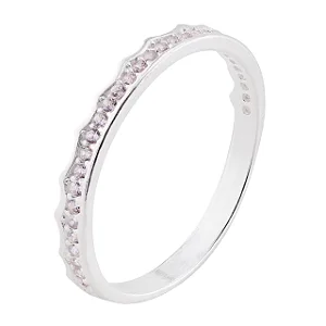 Anel Prata Aparador Coroa com Zircônias