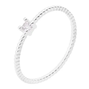 Anel Prata Solitário 3mm Lateral Trabalhada