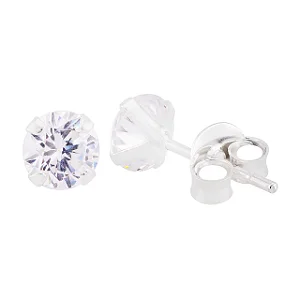 Brinco Prata Ponto de Luz 5mm