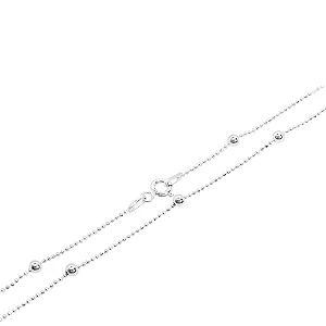 Corrente Prata com Bolinhas 3mm Tamanho 18