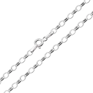 Corrente Prata Elo Português 2mm 17cm