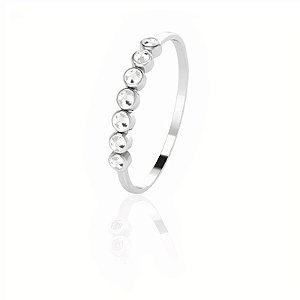 Anel Aparador Meia Aliança Zircônia (7) Branca Aro 16