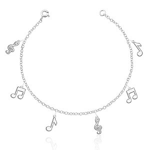 Tornozeleira Laser Pendurada (6) Notas Musicais Mini 24cm