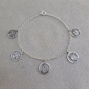 Pulseira Laser Pendurada 5 Santos Variados Mini 18cm