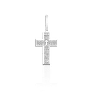 Pingente Laser Cruz com Oração Pai Nosso Tam-2 Pequeno