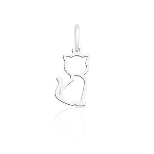 Pingente Laser Gato Vazado Tam-1 Mini em Prata 925 Legítima