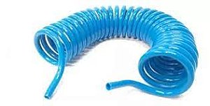 Tubo PU espiral 6 MM X 7 metros azul
