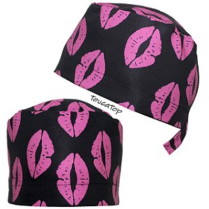 Gorro Cirúrgico, Bocas Rosa, Preto