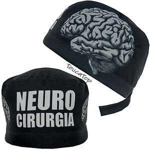 Gorro Cirúrgico, Neurocirurgia, Cérebro Cinza, Preto