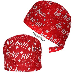 Gorro Cirúrgico, Natal,  Ho Ho Ho, Vermelho