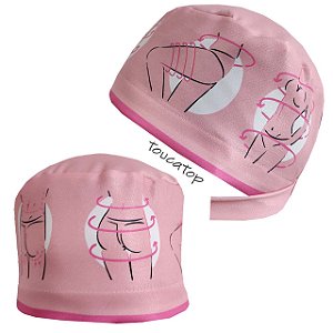 Gorro Cirúrgico, Cirurgia Plástica, Desenhos Silhueta, Barra, Rosa