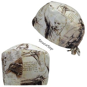 Gorro Cirúrgico, Estudos Anatômicos, Leonardo da Vinci, Bege