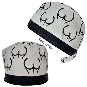 Gorro Cirúrgico, Ânus, Coloproctologista, Bumbum, Cinza, Barra Preta